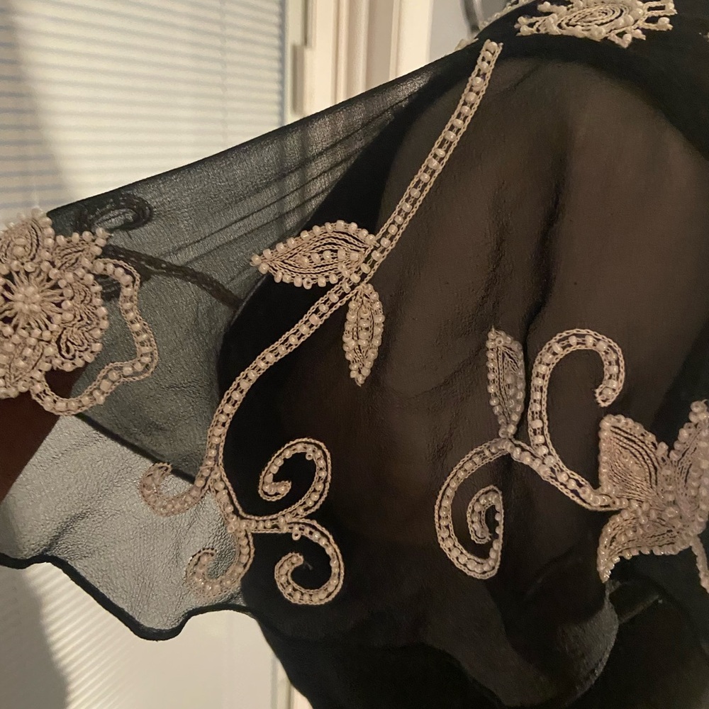 Pappell Boutique Evening XL BEAUTIFUL BLOUSE Beaded with butterfly sleeves . - Picture 5 of 5